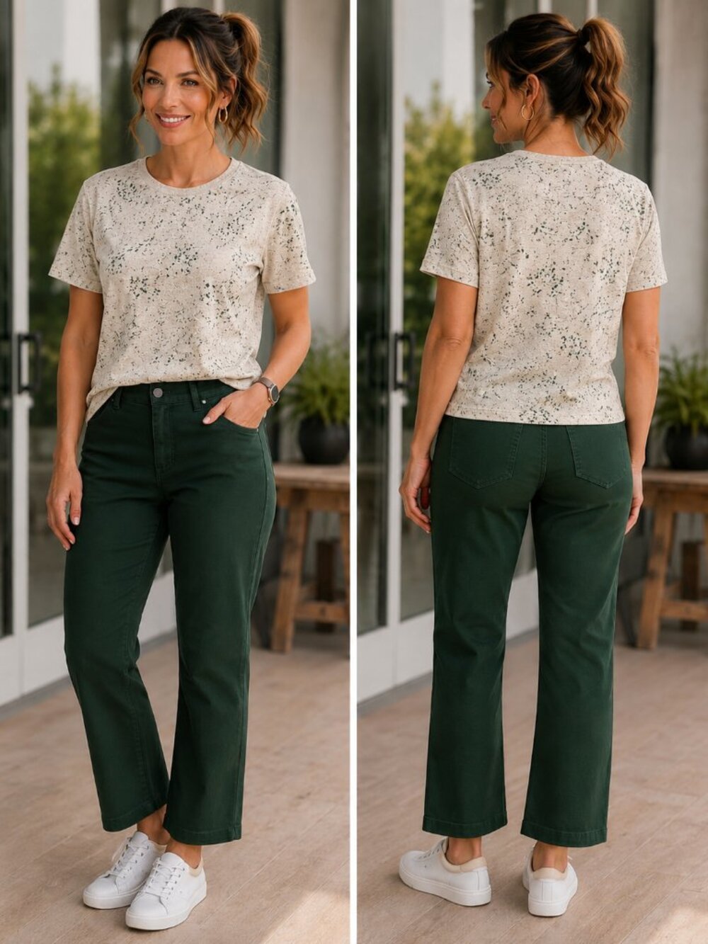 💚 DG2 Diane Gilman Virtual Stretch Green Jeans 6P